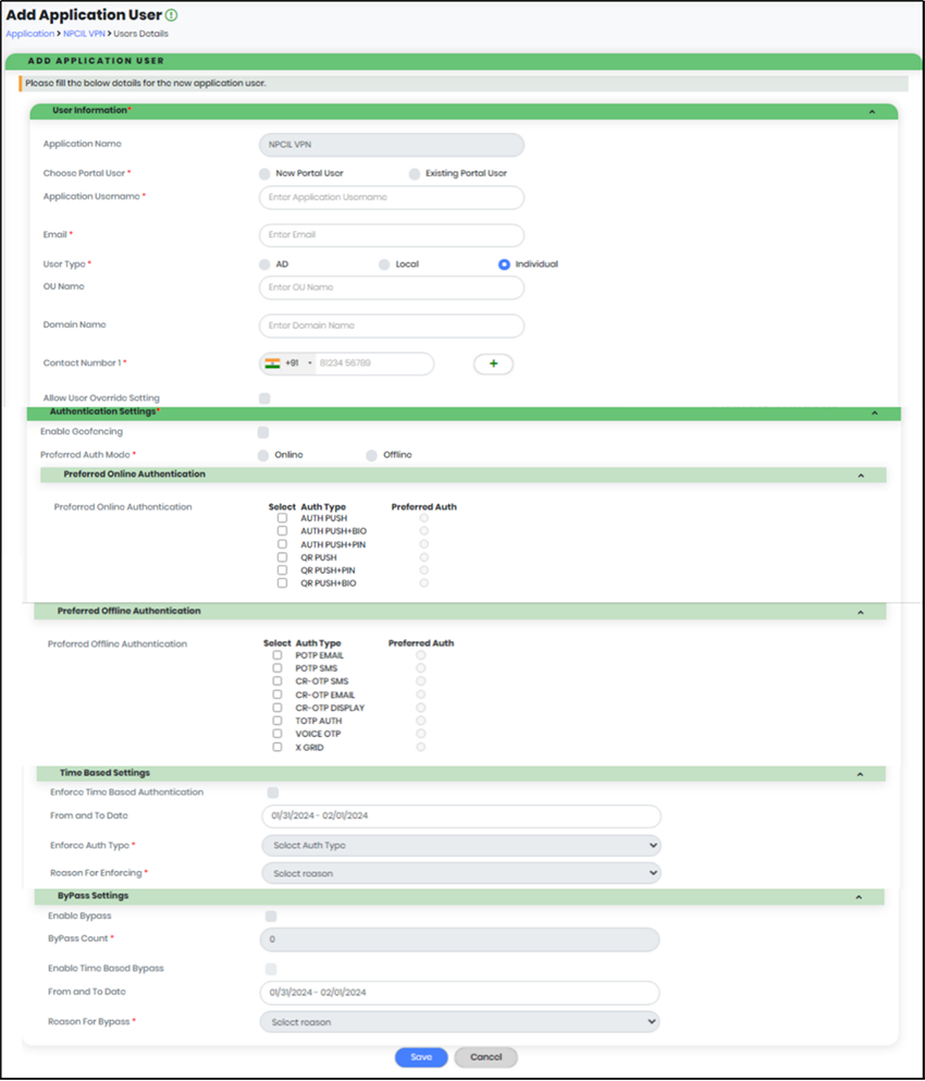 Add Application User Info - CyLock